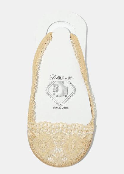 Floral Lace No-Show Socks