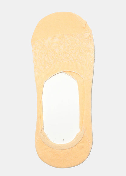 Lace Solid Color No Show Socks