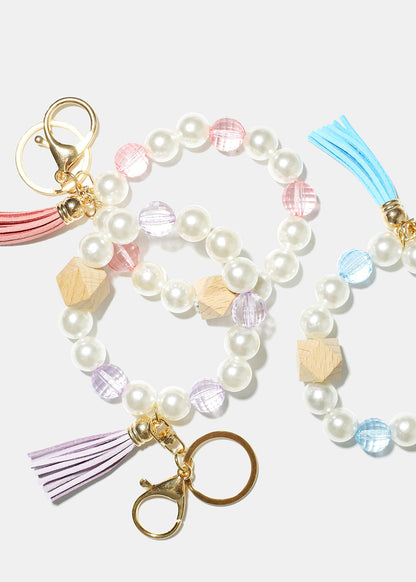 Pearl & Tassel Wrist Keychain