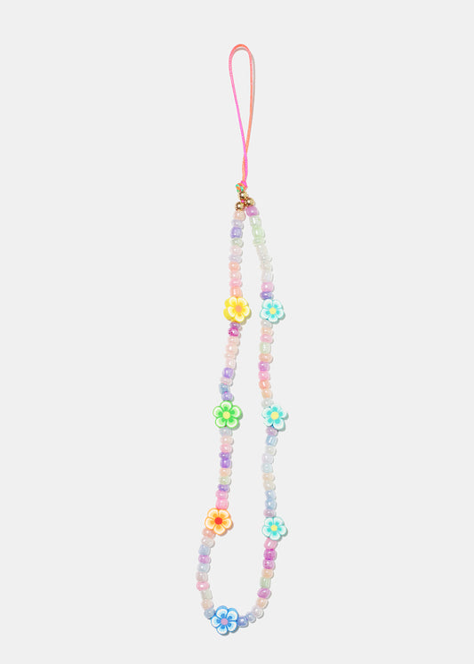 Smile and Flowers Phone Strap Wristlet