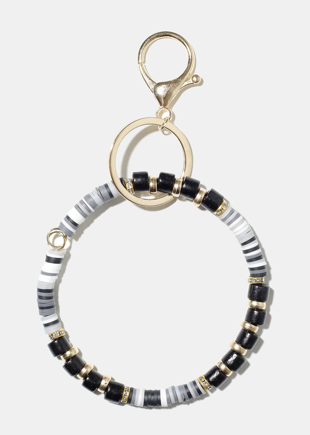 Wooden Bead Keychain Bracelet