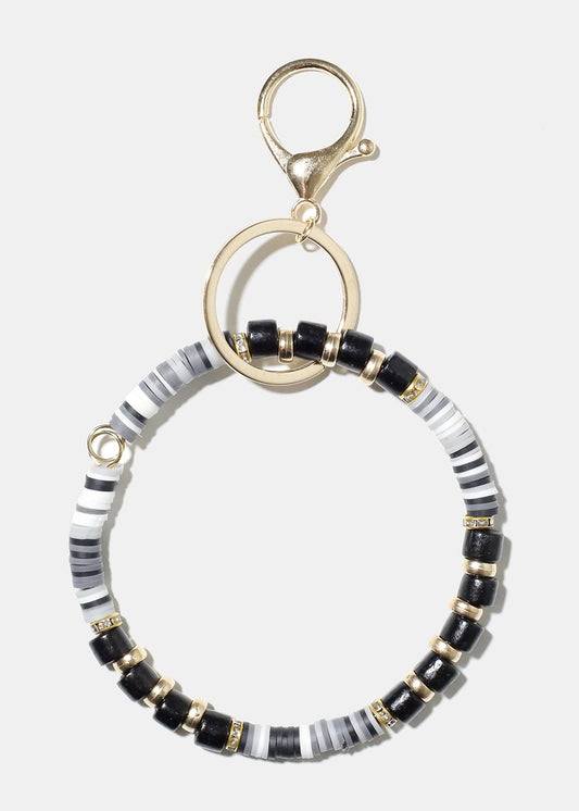 Wooden Bead Keychain Bracelet
