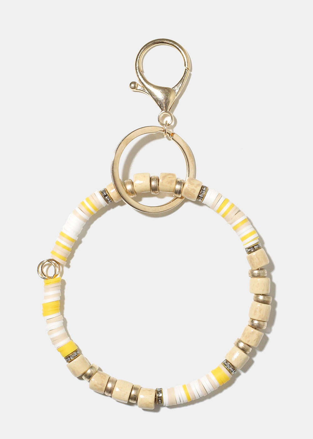 Wooden Bead Keychain Bracelet