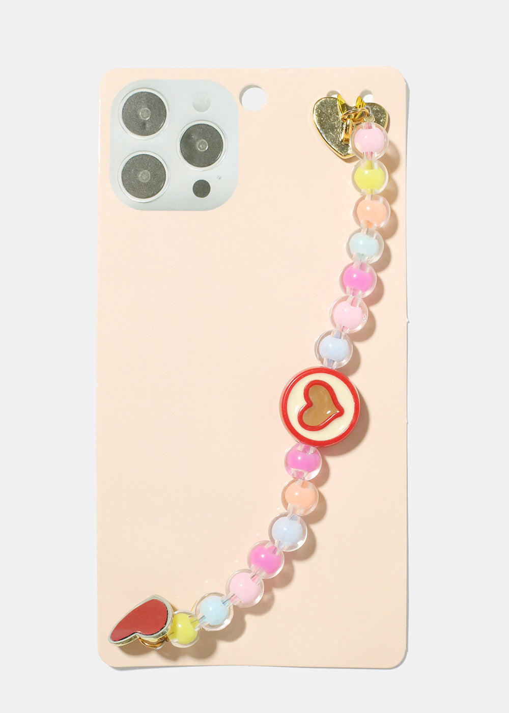 Heart & Bead Phone Strap