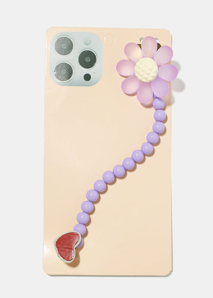 Flower & Bead Phone Strap