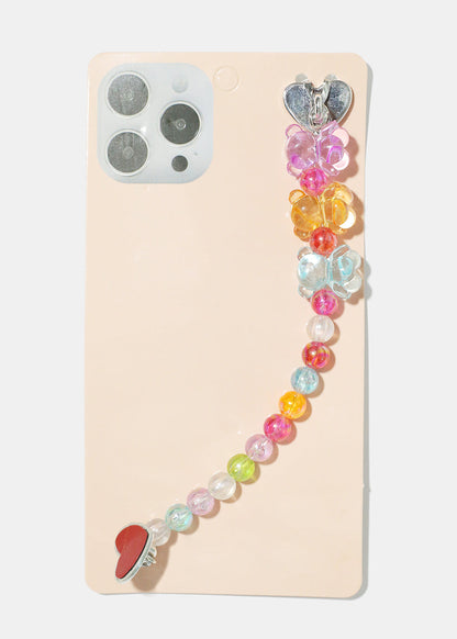 Colorful Bead & Bear Phone Strap