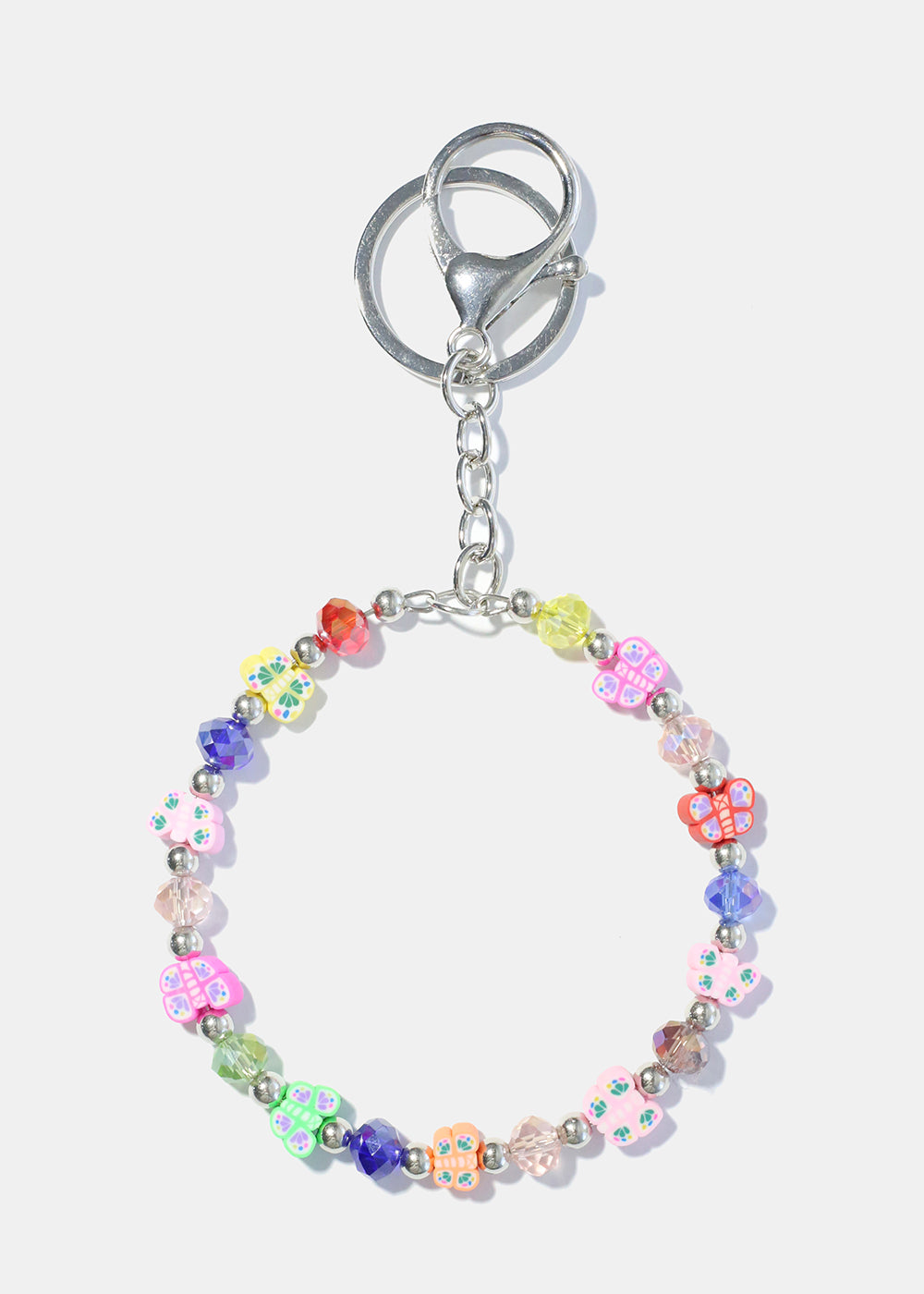 Multi Color Butterfly Keychain Bracelet