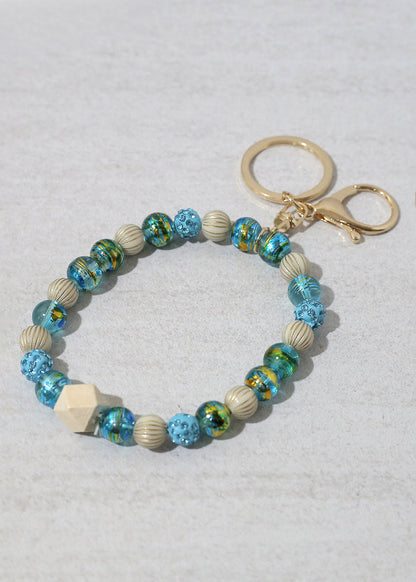 Rustic Beaded Keychain Bracelet