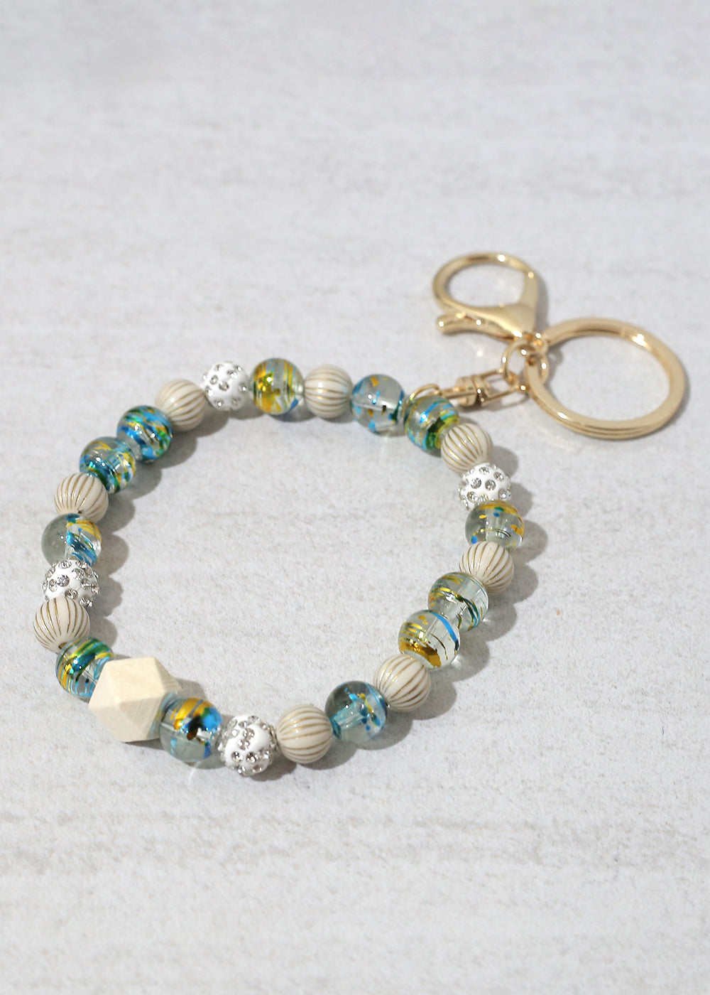 Rustic Beaded Keychain Bracelet