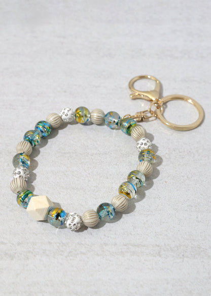 Rustic Beaded Keychain Bracelet
