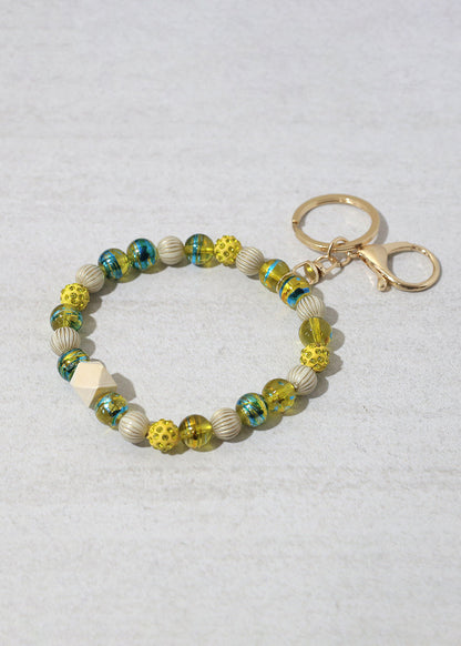 Rustic Beaded Keychain Bracelet