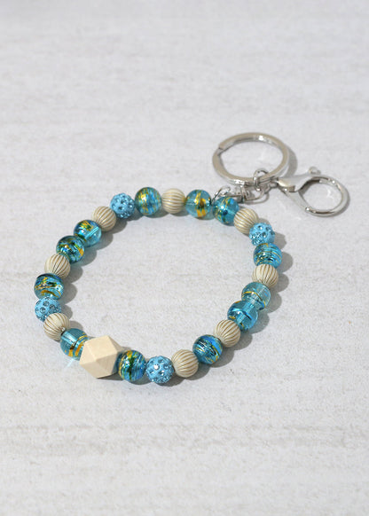 Rustic Beaded Keychain Bracelet