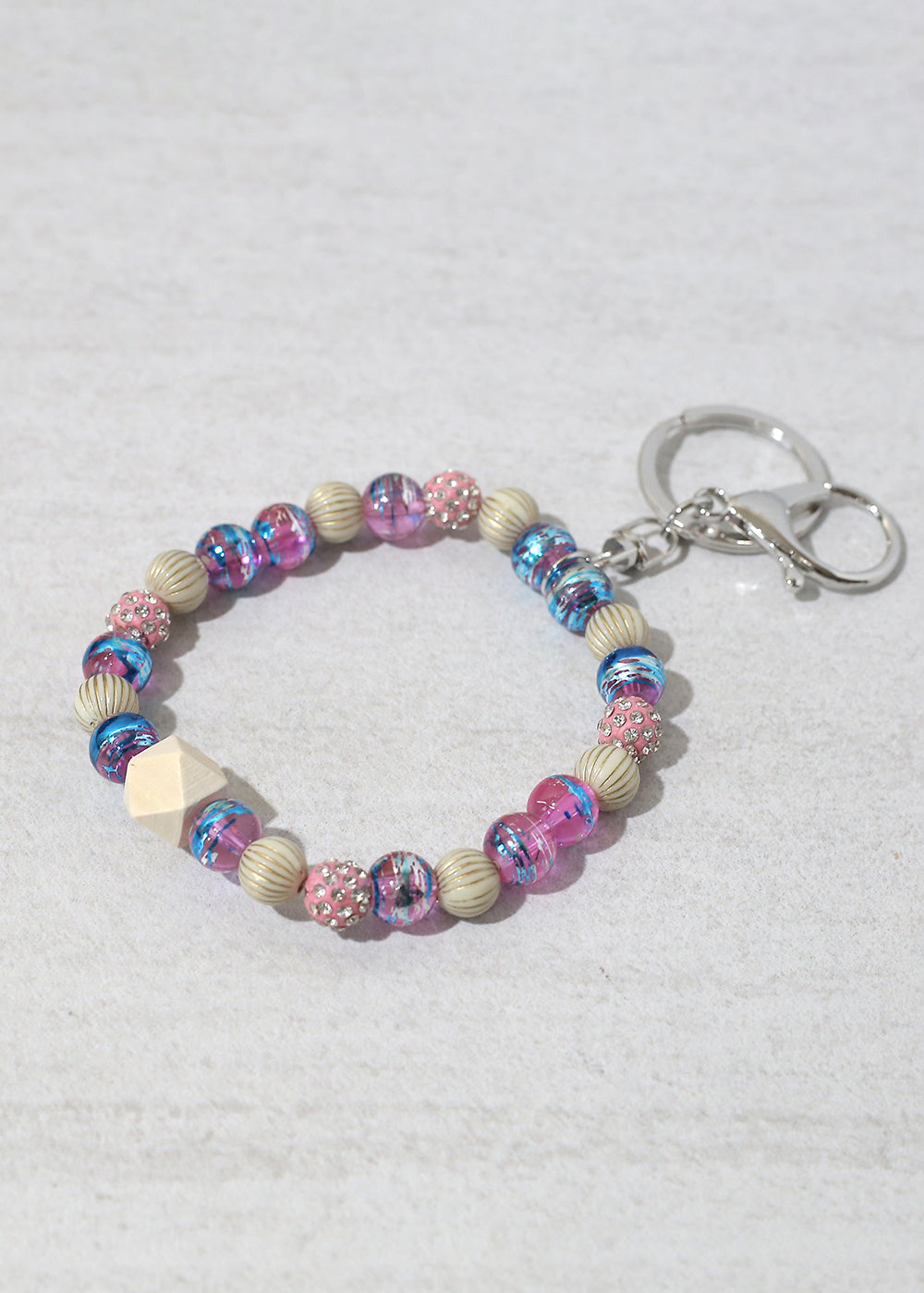 Rustic Beaded Keychain Bracelet