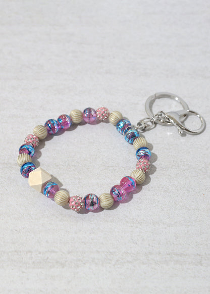 Rustic Beaded Keychain Bracelet
