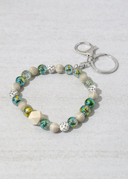 Rustic Beaded Keychain Bracelet