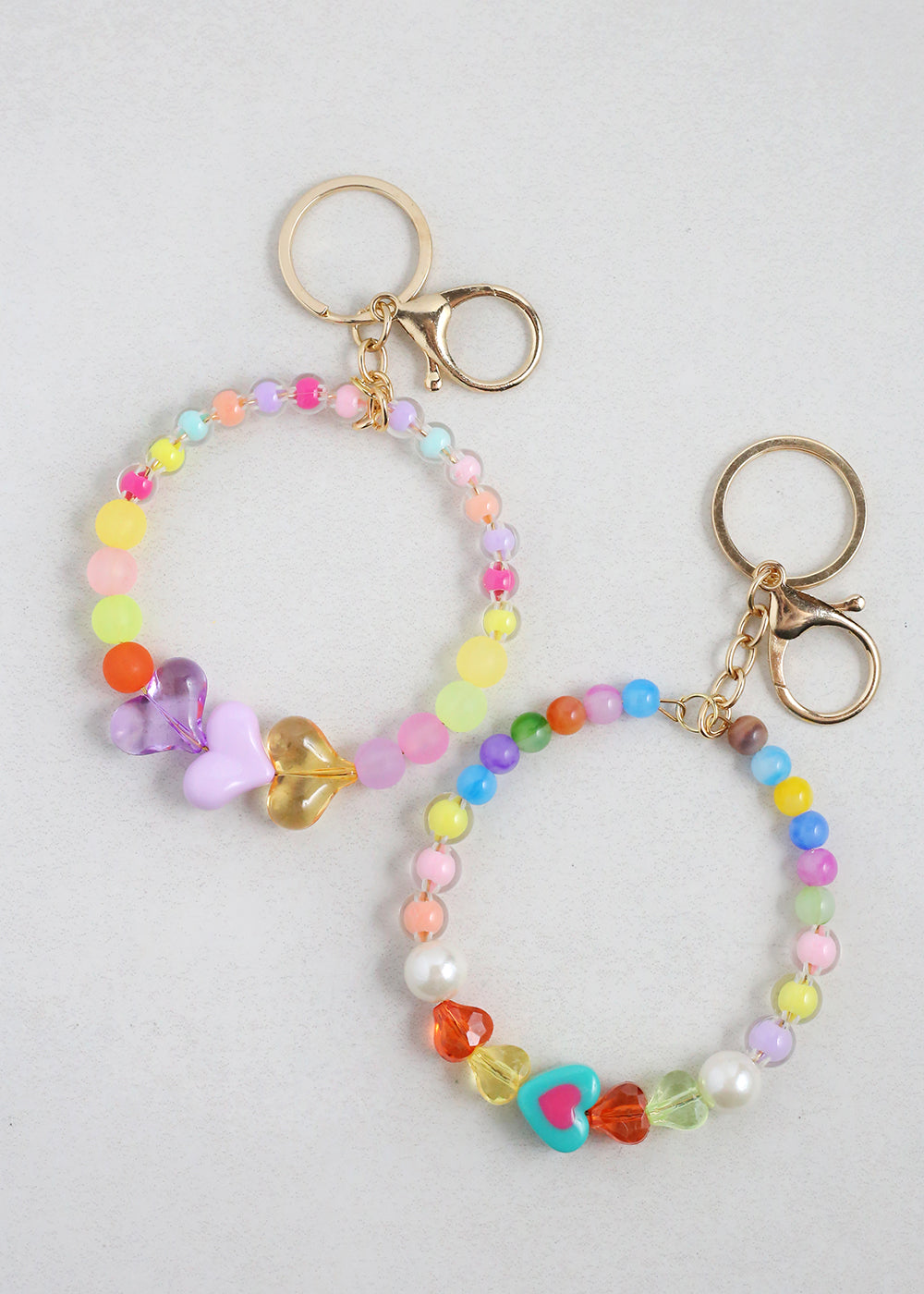 Colorful Heart Keychain Bracelet