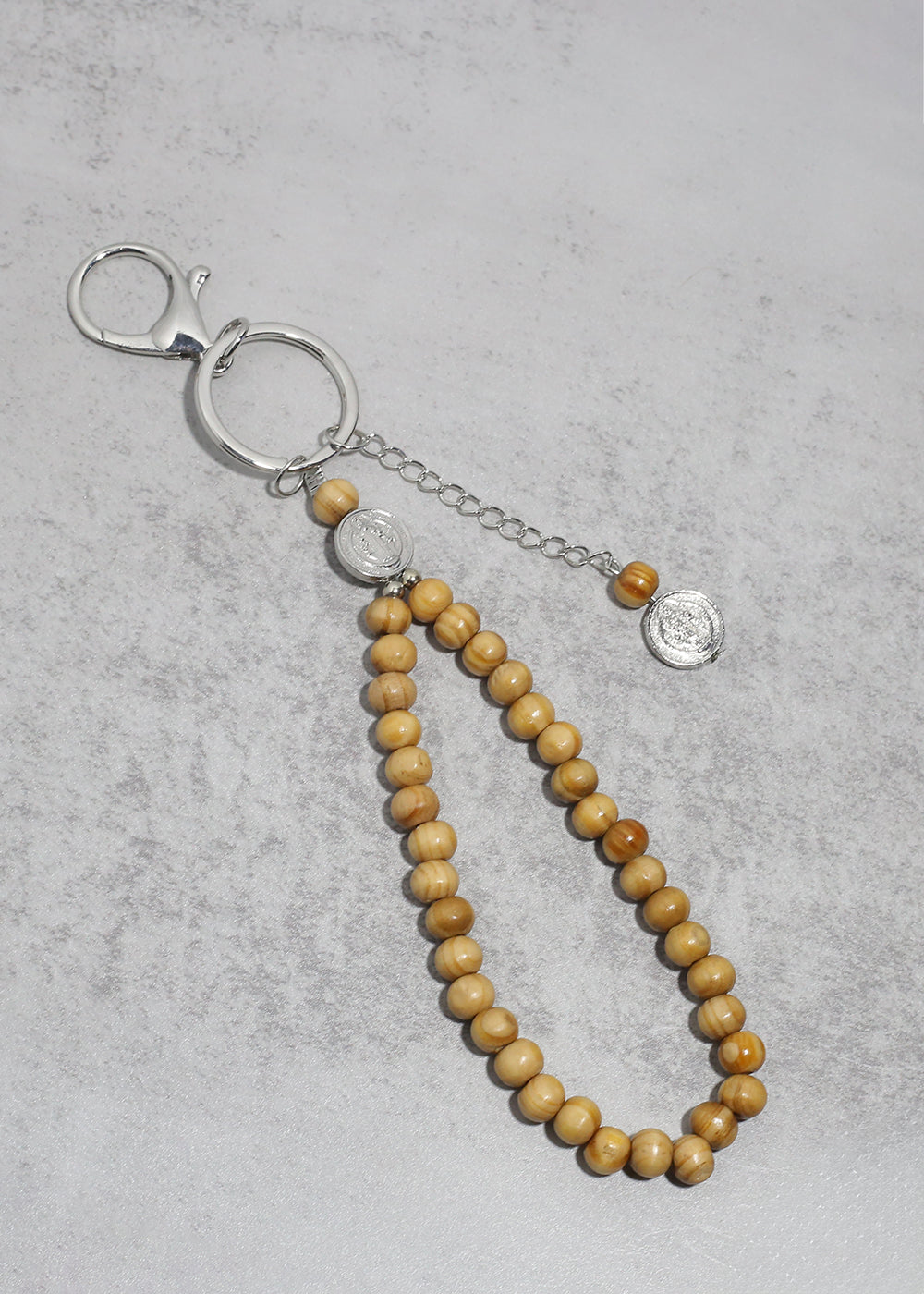 Wooden Rosary Keychain