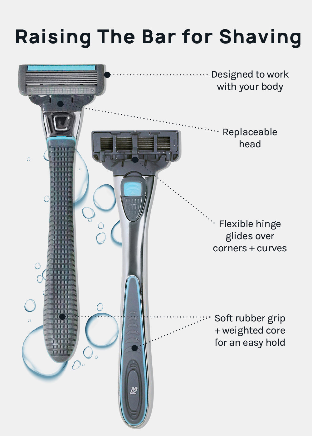 A2 Men's 6-Blade Razor Starter Kit