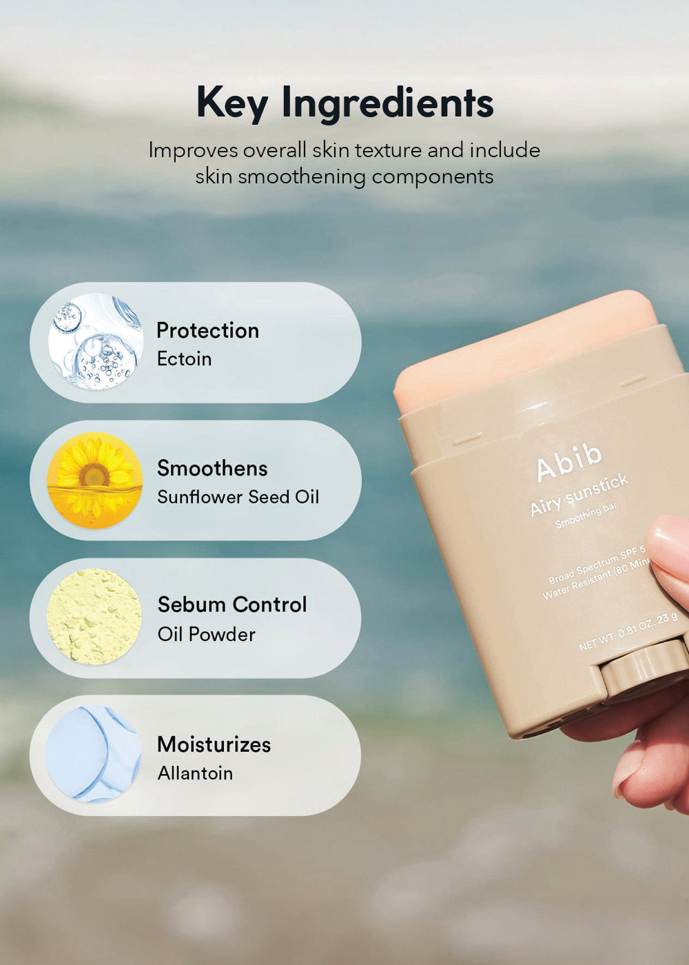 Abib Airy Sunstick Smoothing Bar 23g