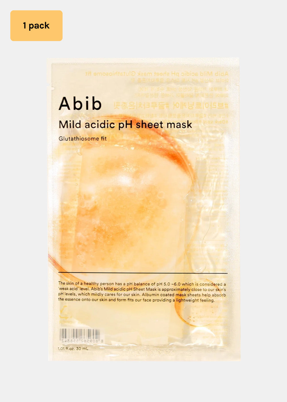 Abib Mild Acidic pH Sheet Mask Glutathiosome Fit