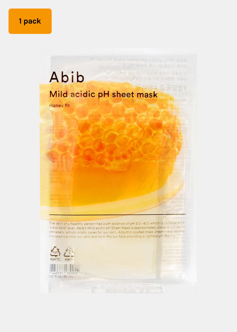 Abib Mild Acidic pH Sheet Mask Honey Fit