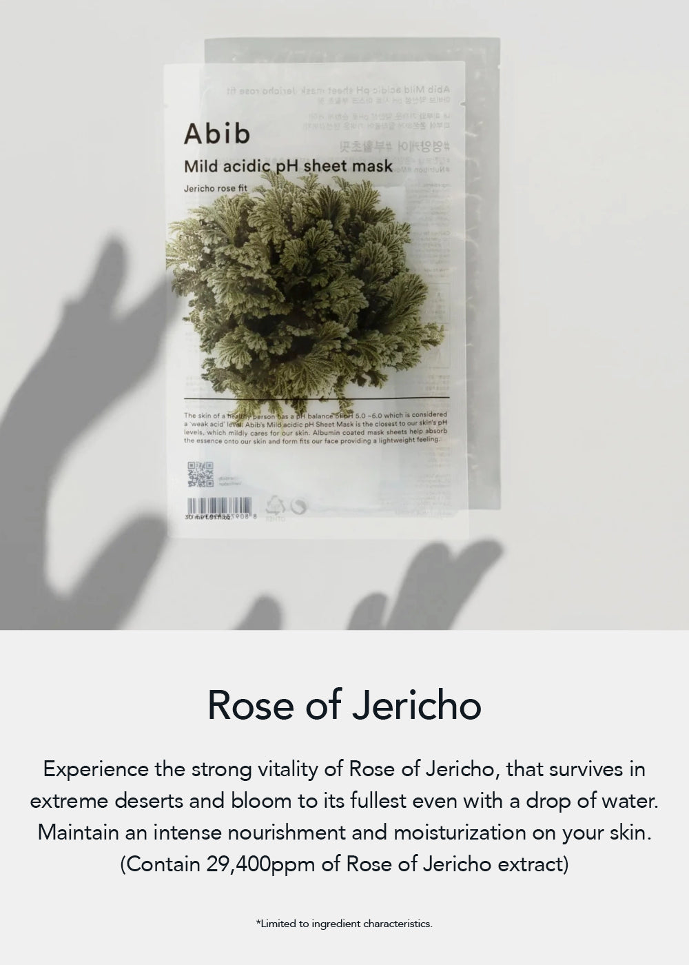 Abib Mild Acidic pH Sheet Mask Jericho Rose Fit