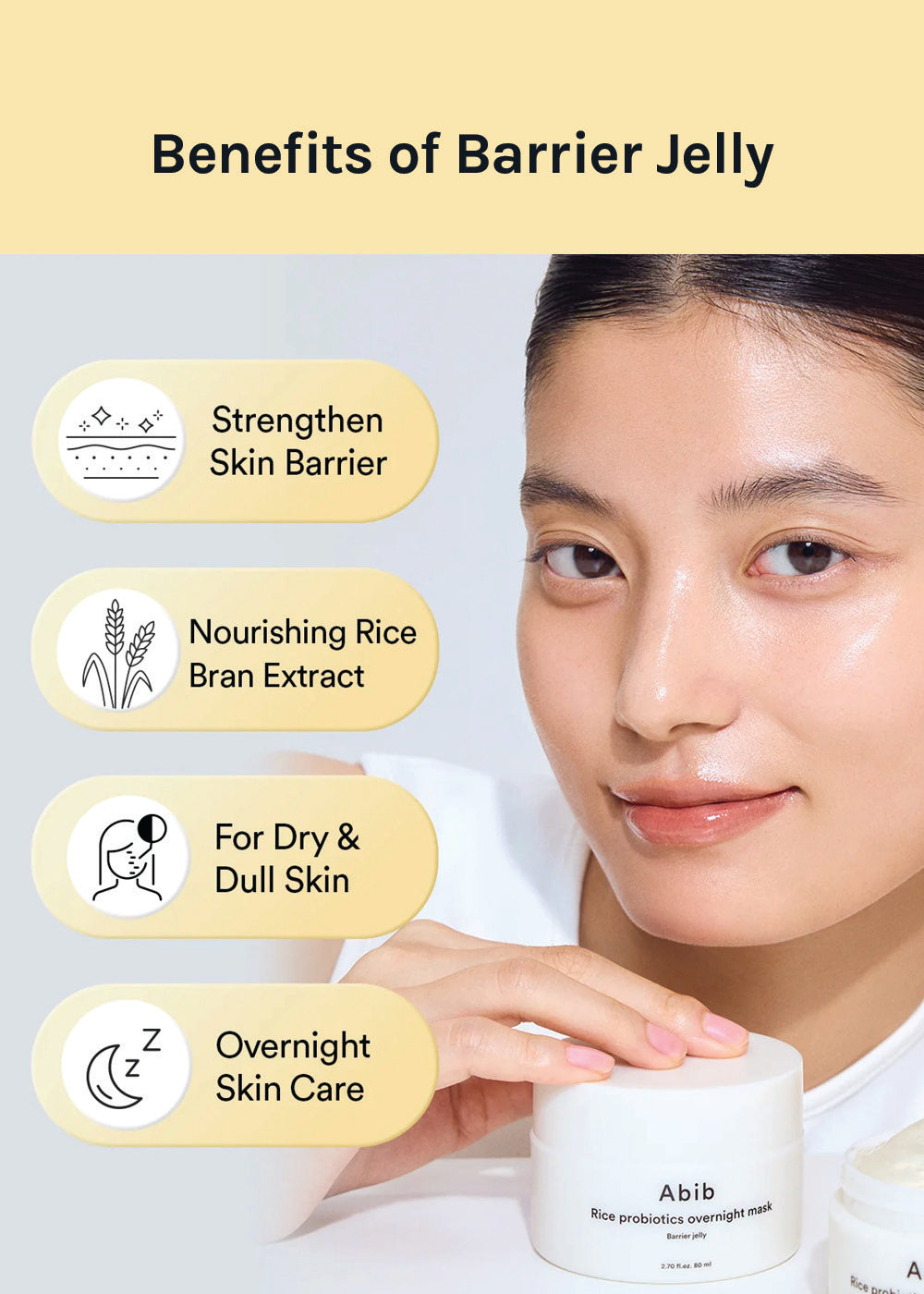 Abib Rice Probiotics Overnight Mask Barrier Jelly 80ml