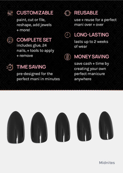 AOA Pro Press-On Nails: Midnites