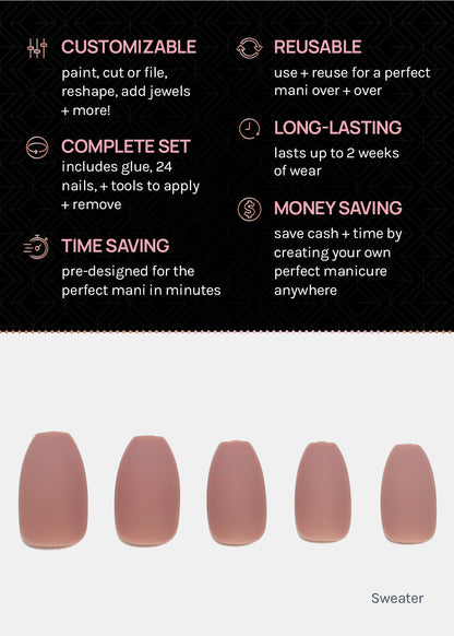 AOA Pro Press-On Nails: Sweater