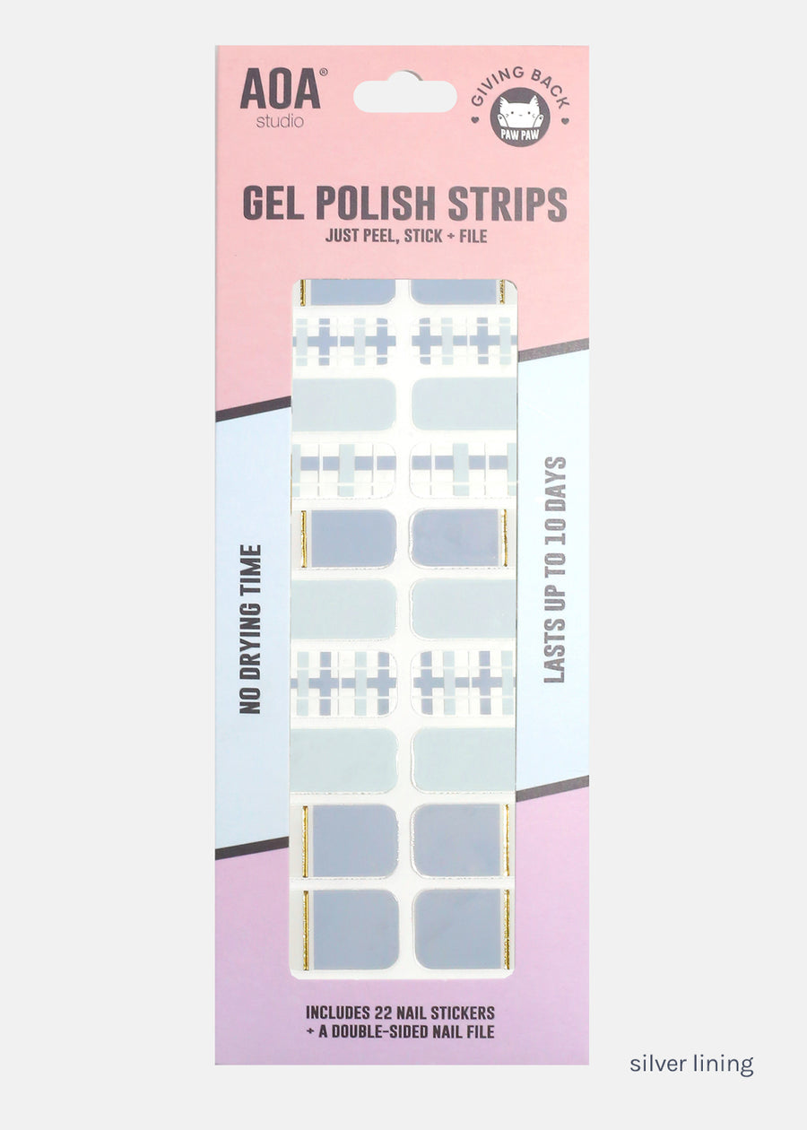 AOA Paw Paw Gel Polish Strips: Silver Lining