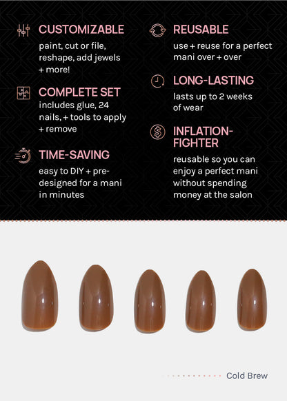 AOA Pro Press-On Nails: Cold Brew