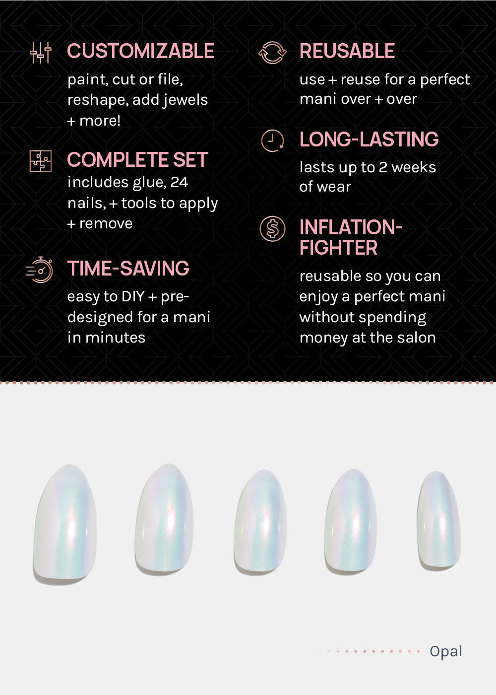 AOA Pro Press-On Nails: Opal