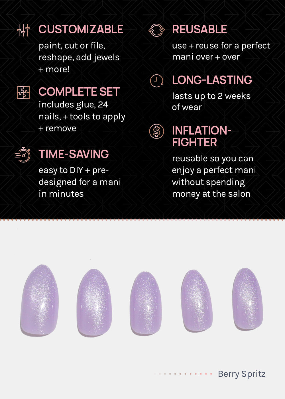 AOA Pro Press-On Nails: Berry Spritz