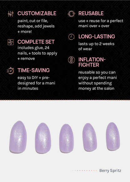 AOA Pro Press-On Nails: Berry Spritz