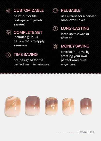 AOA Pro Press-On Nails: Coffee Date