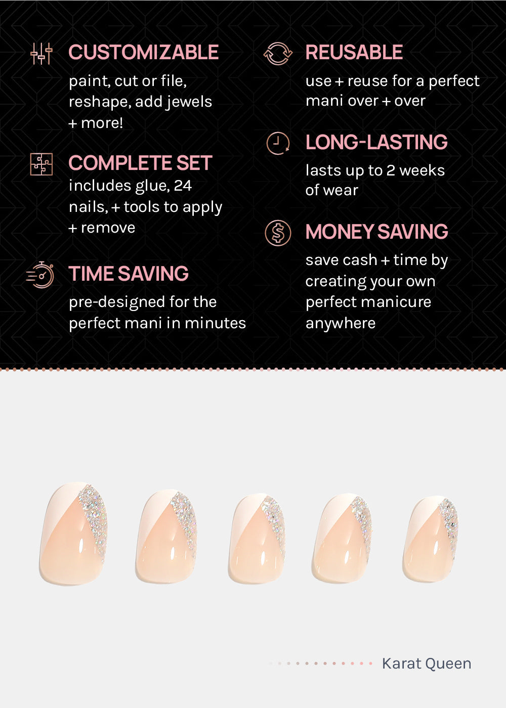 AOA Pro Press-On Nails: Karat Queen