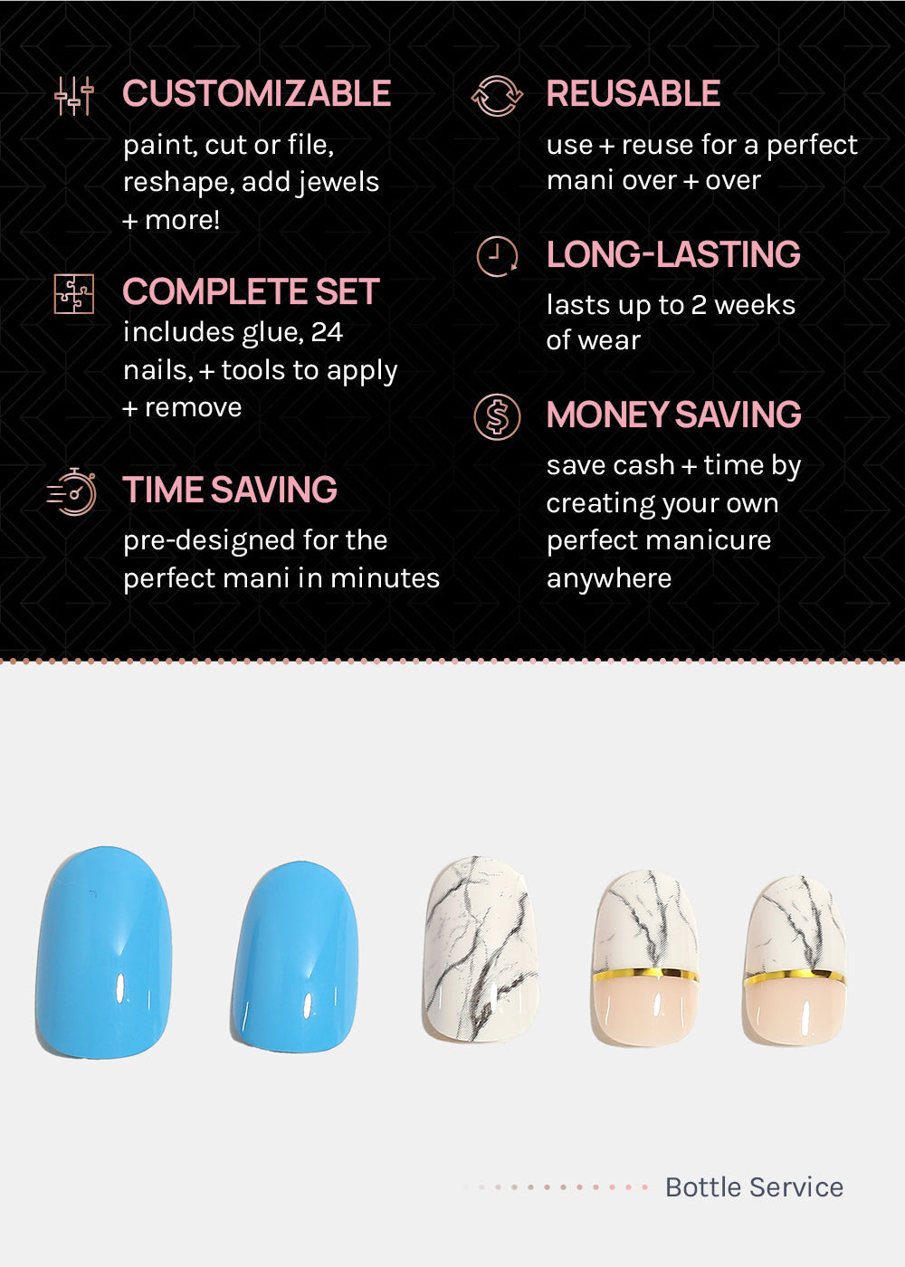 AOA Pro Press-On Nails: Bottle Service
