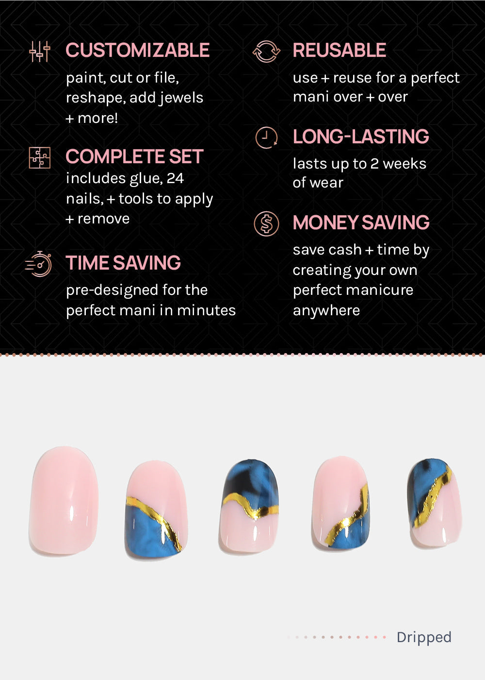 AOA Pro Press-On Nails: Dripped