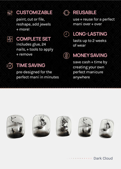 AOA Pro Press-On Nails: Dark Cloud