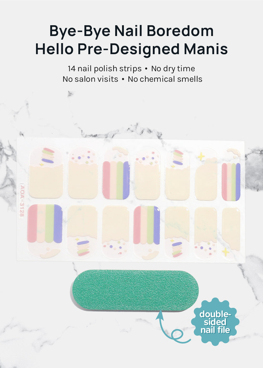 AOA Nail Polish Strips: Starry Rainbow