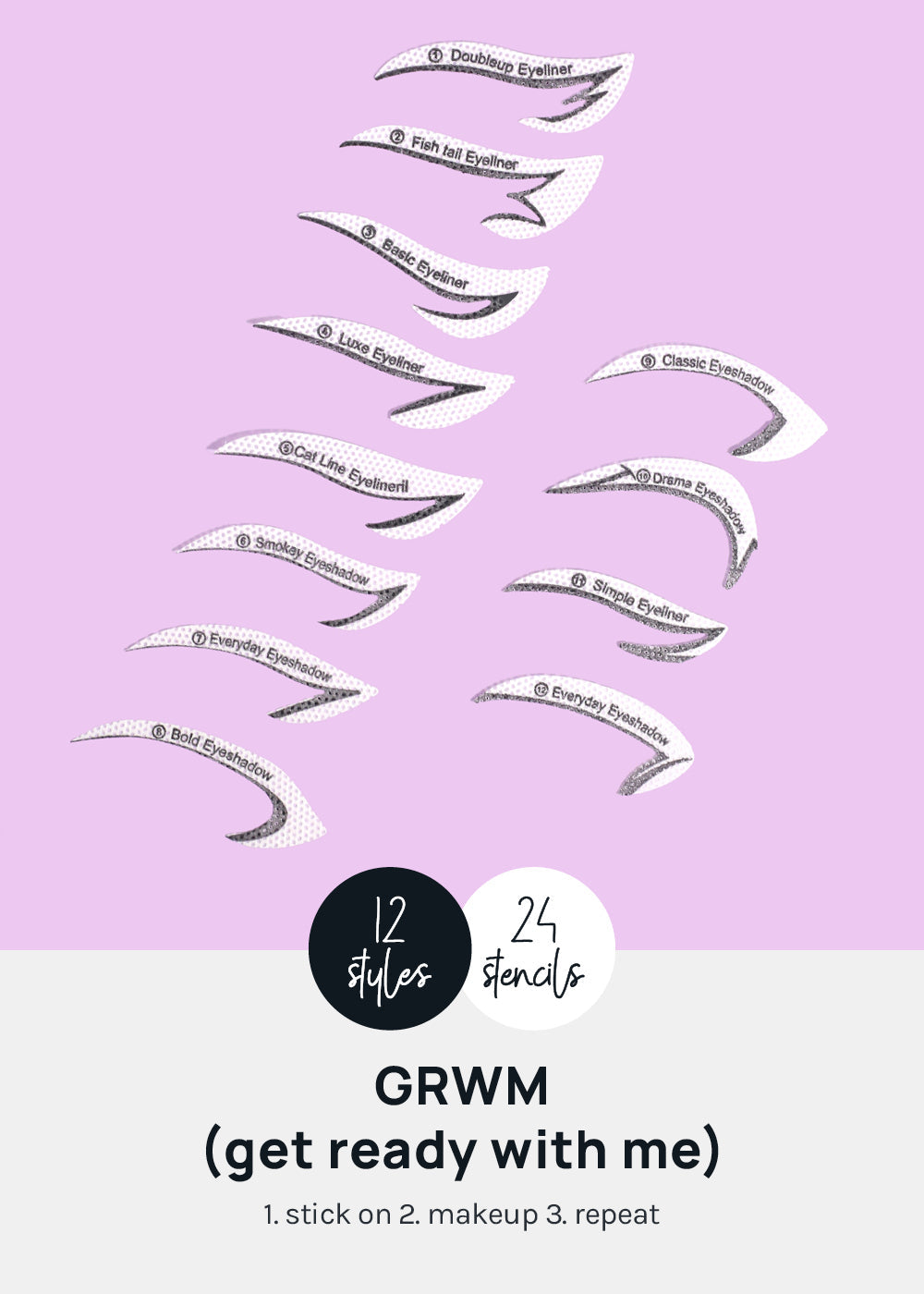 AOA Perfect Eyeliner + Eyeshadow Sticker Templates