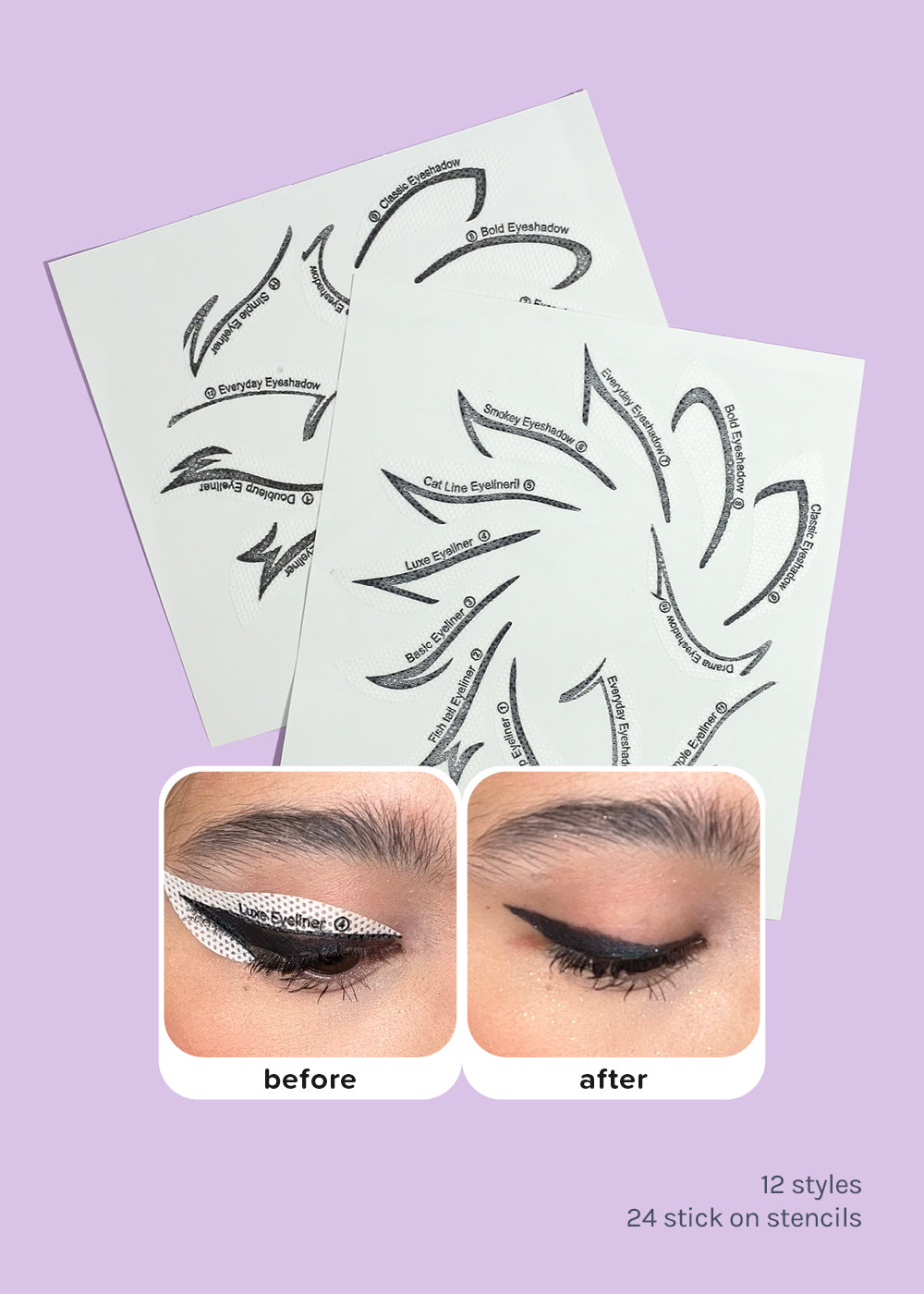 AOA Perfect Eyeliner + Eyeshadow Sticker Templates
