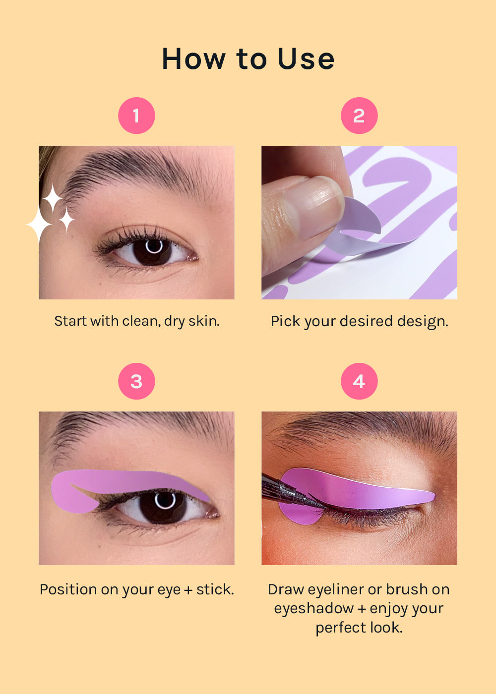 AOA Perfect Winged Eyeliner Sticker Templates