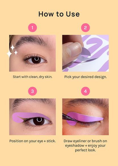 AOA Perfect Winged Eyeliner Sticker Templates