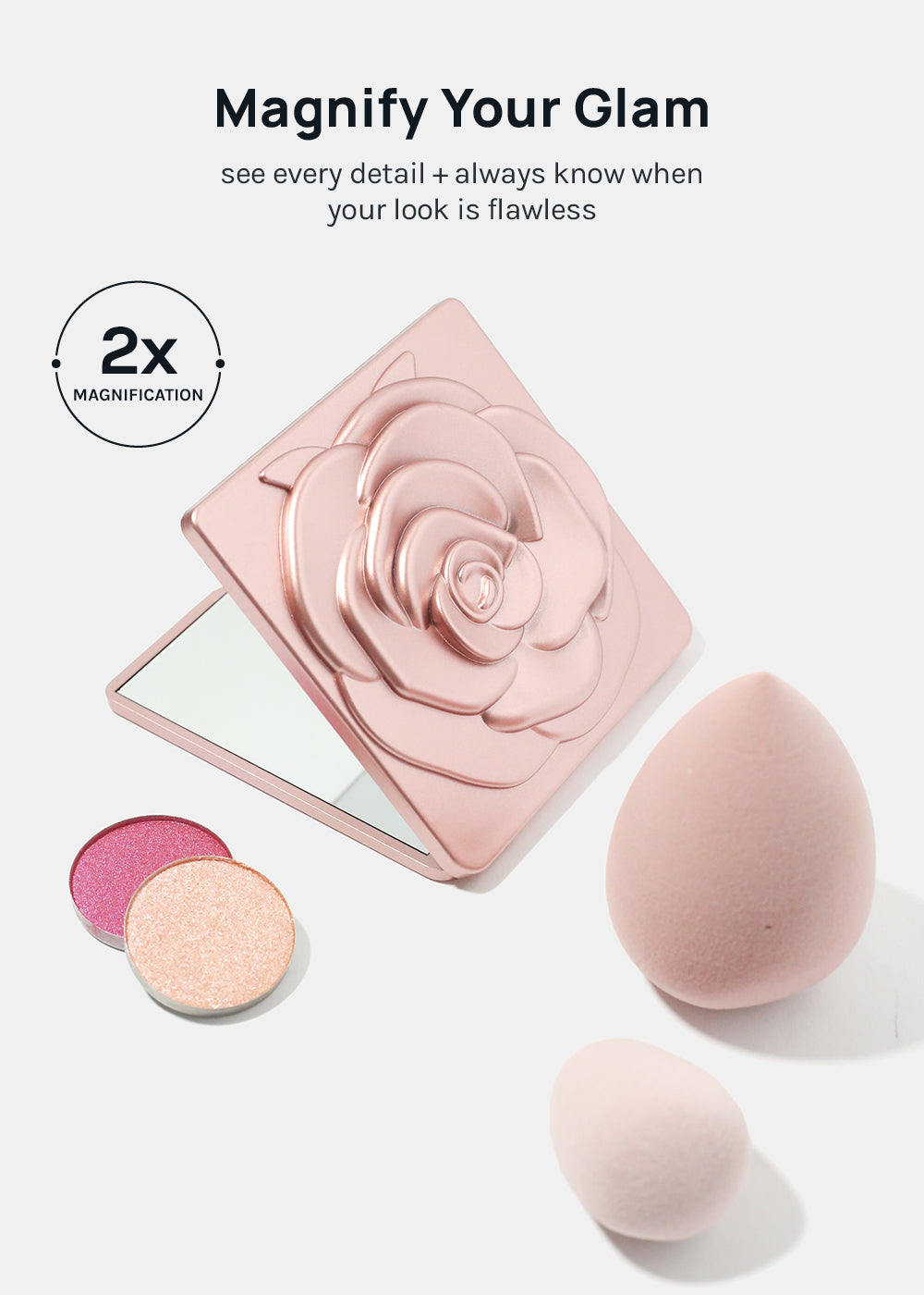 AOA Paw Paw Magnifying Double-Sided Compact Mirror - Rose