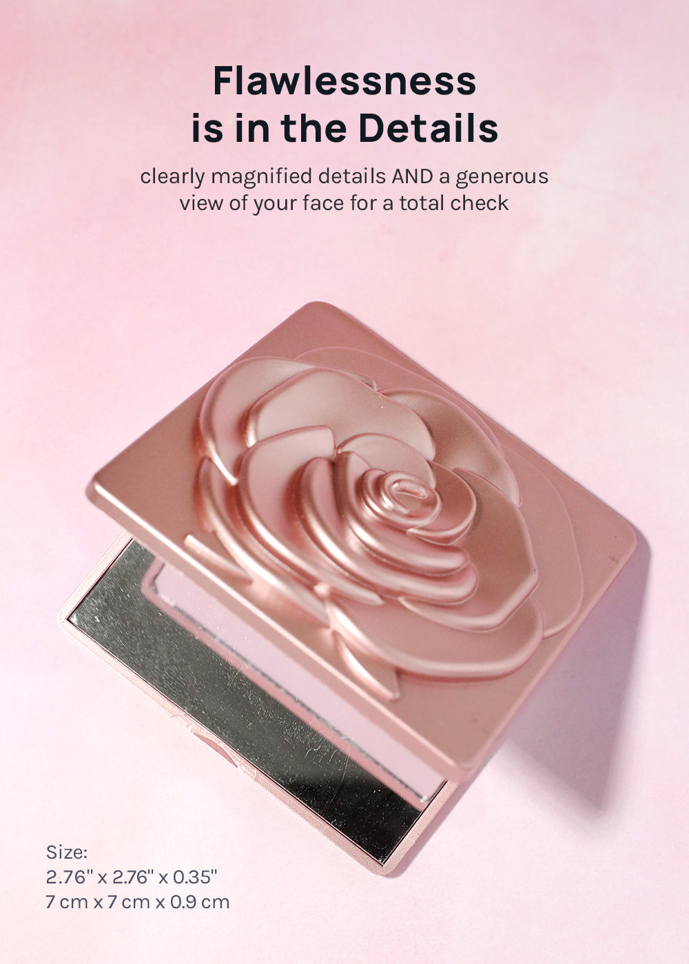 AOA Paw Paw Magnifying Double-Sided Compact Mirror - Rose