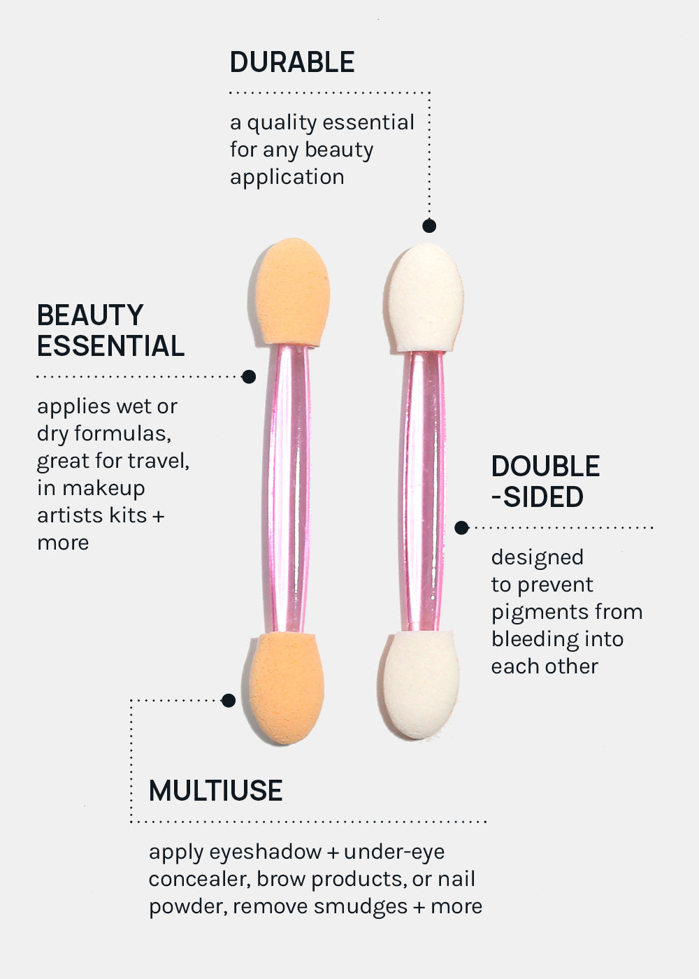 AOA Dual-Ended Sponge Eyeshadow Applicators