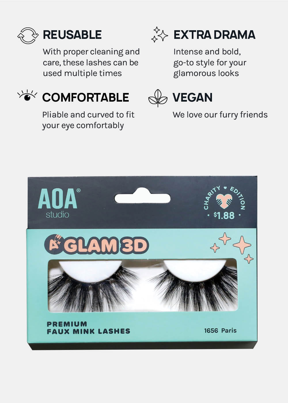 A+ Glam 3D Faux Mink Lashes - Paris