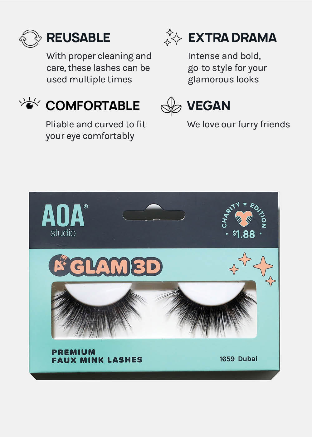 A+ Glam 3D Faux Mink Lashes - Dubai