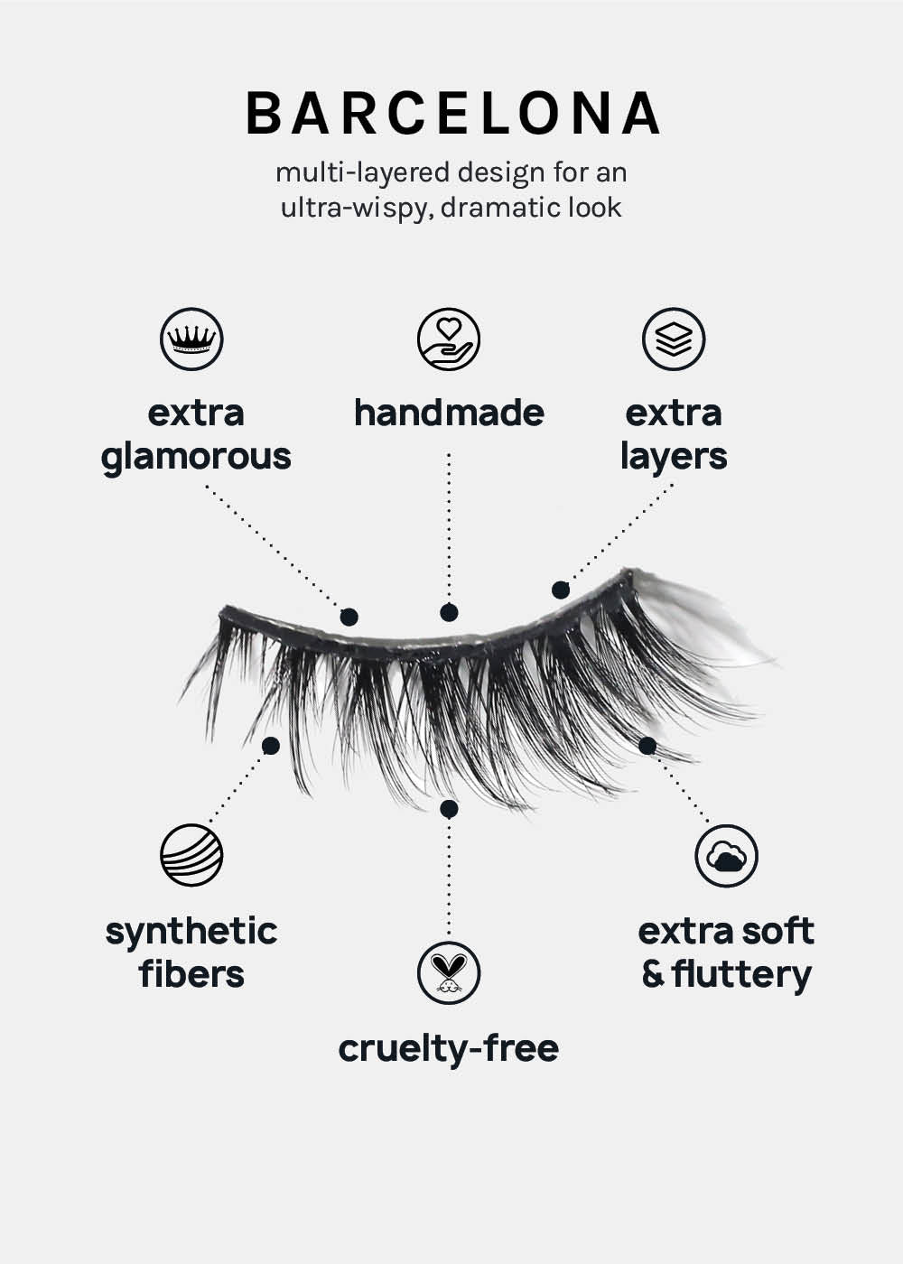 A+ Glam 3D Faux Mink Lashes - Barcelona